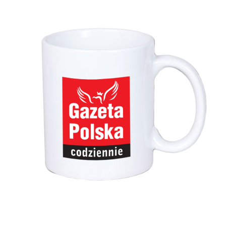 Biały Kubek z logo : Gazeta Polska Codziennie