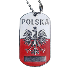 Naszyjnik Patriotyczny z Orłem ze stali nierdzewnej 30x50 mm