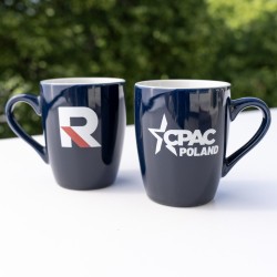 Kubek granatowy z logo Republika i CPAC