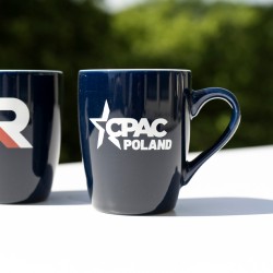 Kubek granatowy z logo Republika i CPAC