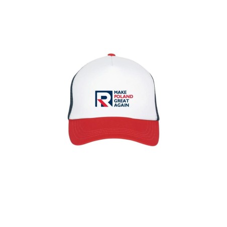 Czapka Trucker "MAKE POLAND GREAT AGAIN"- czerwony daszek
