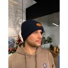 Granatowa zimowa czapka z logo R