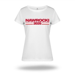 Biała koszulka sportowa NAWROCKI 2025 damska