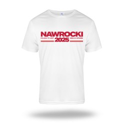 Biała koszulka sportowa NAWROCKI 2025 - męska