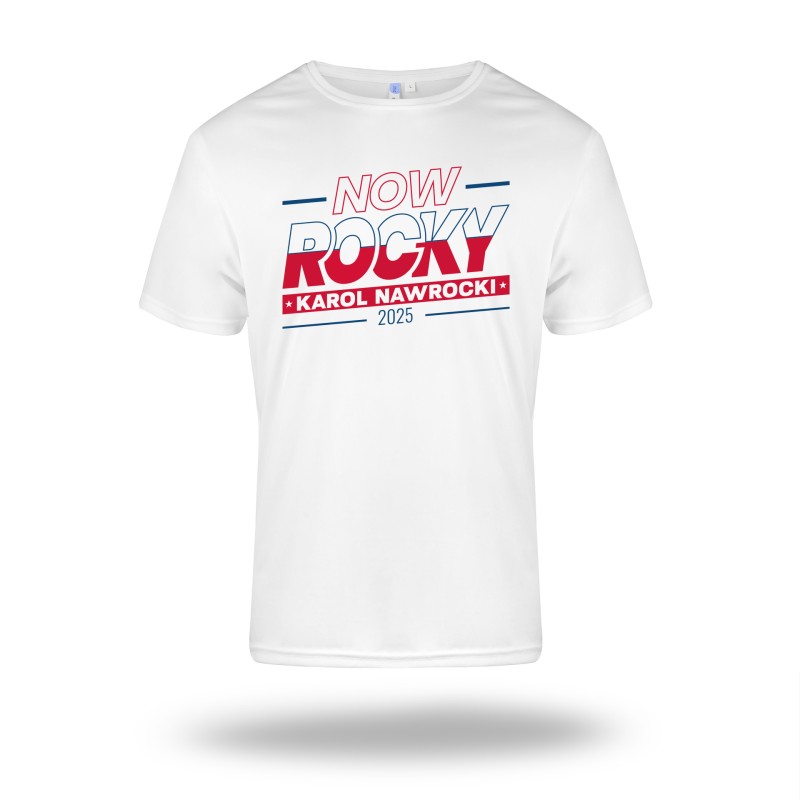 Biała koszulka sportowa NOW ROCKY 2025 - męska