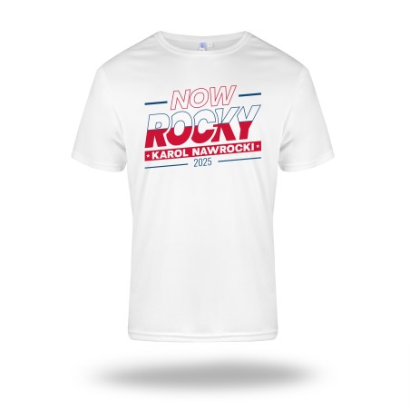 Biała koszulka sportowa NOW ROCKY 2025 - męska