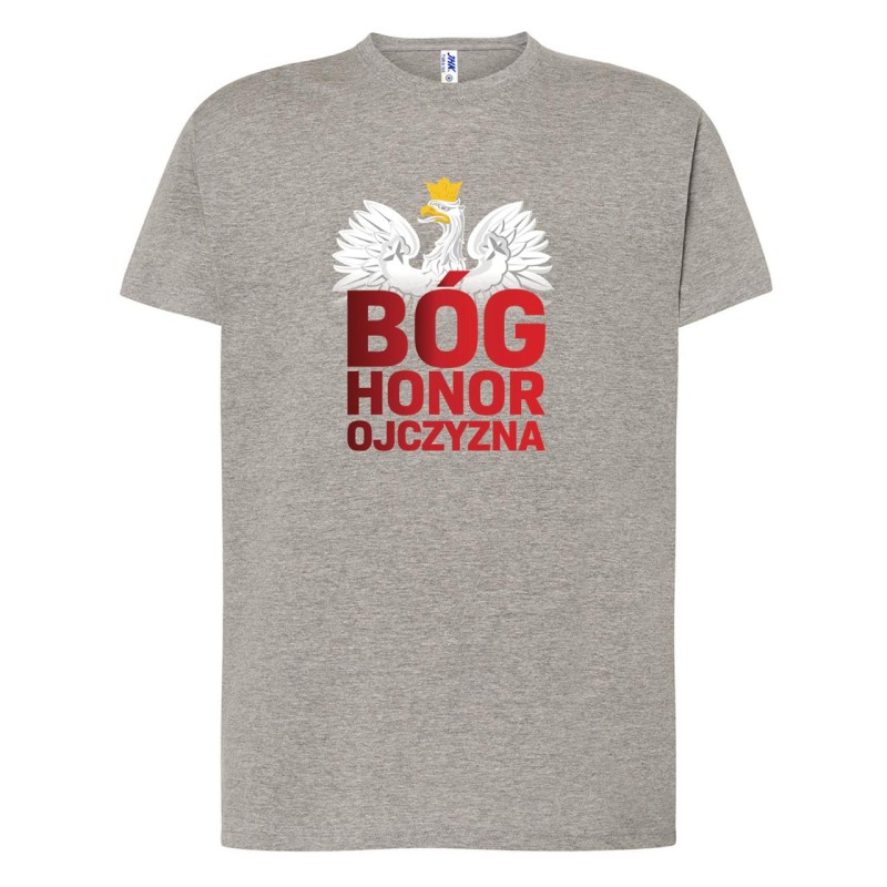 Koszulka „Bóg, Honor, Ojczyzna”  szara