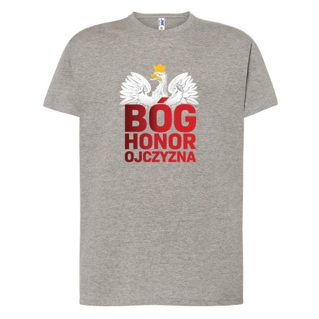 Koszulka „Bóg, Honor, Ojczyzna”  szara