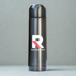 Grafitowy termos z logo Republika