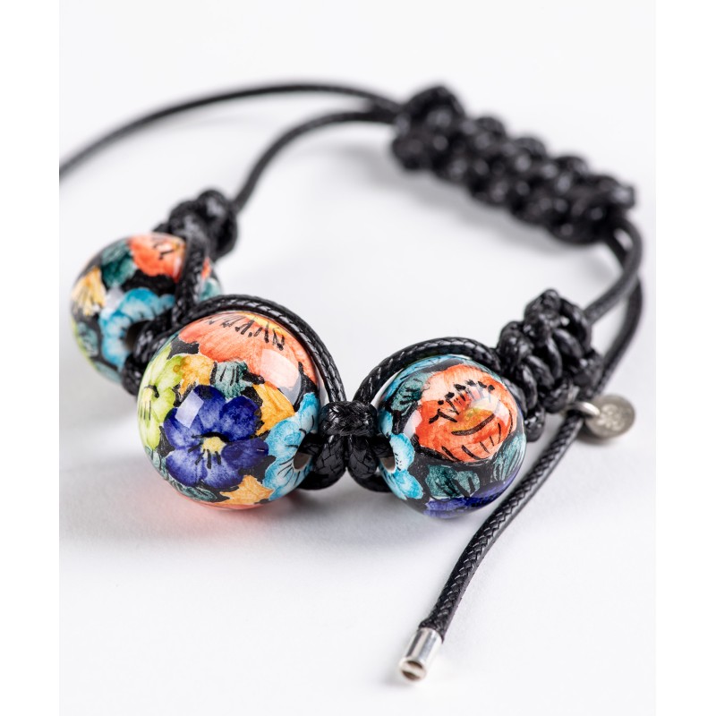 Ręcznie Malowana Bransoletka – Wiosenne Kwiaty