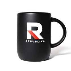 Matowy czarny kubek z logo...