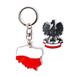 Zestaw Prezentowy: Brelok Mapa Polski i magnes Orzeł Biały