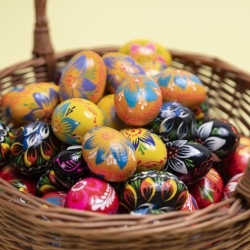 Jajko drewniane malowane -...