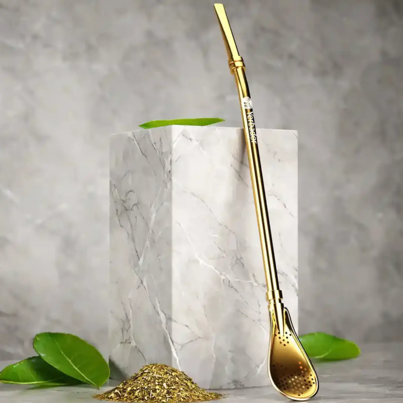 TRADYCYJNA BOMBILLA (SŁOMKA)  DO YERBA MATE– ZŁOTA