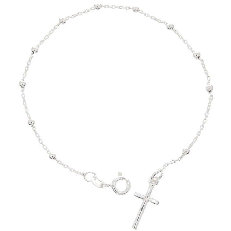 Różaniec srebrny – subtelna bransoletka na rękę (BRP05)