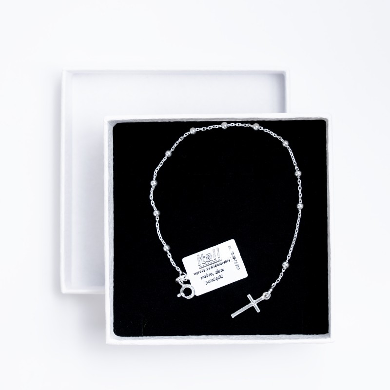 Różaniec srebrny – subtelna bransoletka na rękę