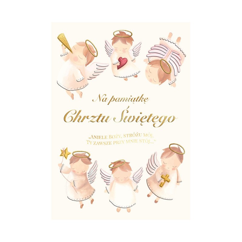 Kartka okolicznościowa-chrzest aniołki