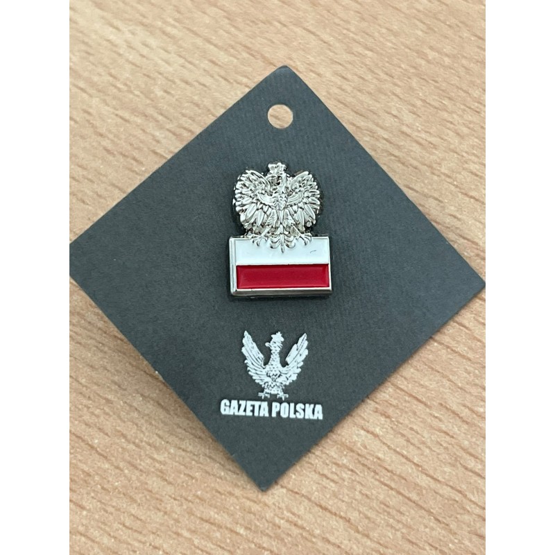Pins patriotyczny „Orzeł z Flagą Polski”