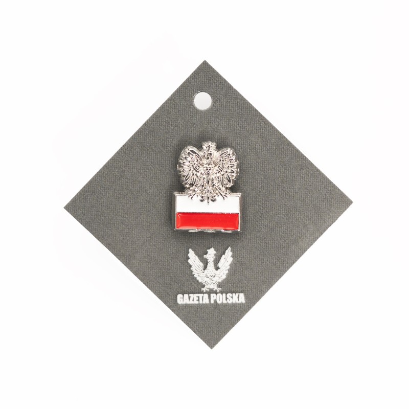 Pins patriotyczny „Orzeł z Flagą Polski”